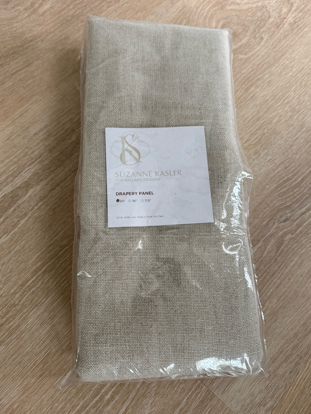 Suzanne Kasler for Ballard Designs 50x84” Drapery Panel Linen Flax 13oz SK Sig.